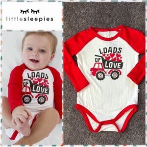 ❤️Little Sleepies Valentines Loads of Love Raglan Bodysuit 6-12